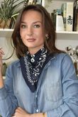 Western Bandana Triangle Silk Neckerchief Navy